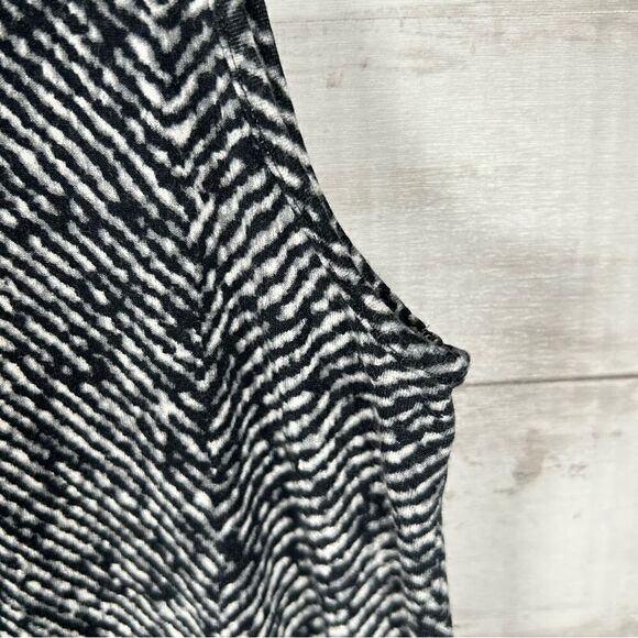 J. Jill Wearever Sleeveless A-Line Black White Jersey Knit Dress Size M Petite - Picture 3 of 7